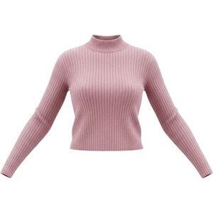 Hollister Womens Pink Ribbed Mock Neck Eyelash Knit Sweater Small Long Sleeve